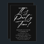 Invitación Es la hora Fiesta 30 cumpleaños Fiesta simple eleg<br><div class="desc">Es la Hora del Fiesta 30° Treinta Aniversario de Invitación Simple Elegante presenta un diseño minimalista con el texto "¡Es el momento del Fiesta!" en la tipografía moderna de escritura de caligrafía blanca y personalizado debajo con el texto de su personalizado. Se pueden cambiar el estilo y el color del...</div>