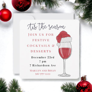 Invitación Es la Temporada Cócteles y Postres de Navidad