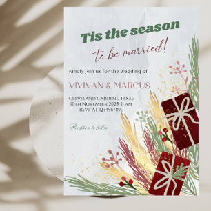 Invitación ¡Es la temporada de casarse Navidad Boda