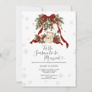 Invitación Es la temporada para casarse en Navidad con muérda