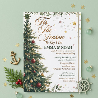 Invitación Es la Temporada para Decir Sí Bodas de Navidad