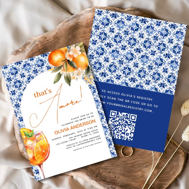 Invitación Es más acuarela Spritz Bridal Shower (Subido por el creador)