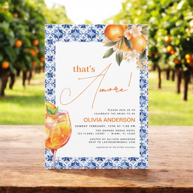 Invitación Es más acuarela Spritz Bridal Shower (Subido por el creador)