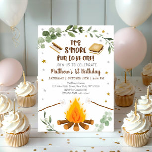 Invitación Es más divertido ser uno S'mores Campfire Cumpleañ