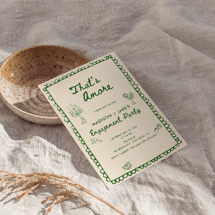 Invitación Es más la fiesta italiana de compromiso con la man