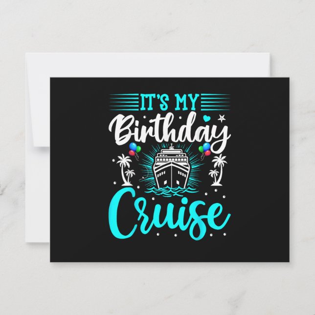 Invitación Es mi crucero de cumpleaños - Cumpleaños de vacaci (Anverso)