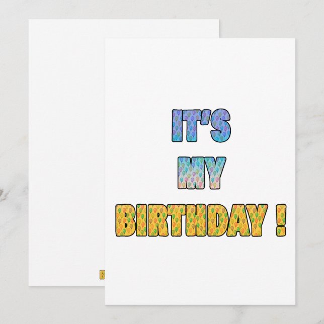 Invitación Es mi cumpleaños. (Anverso / Reverso)