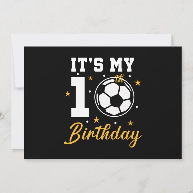 Invitación Es mi décimo cumpleaños, el fútbol de diez años (Anverso)