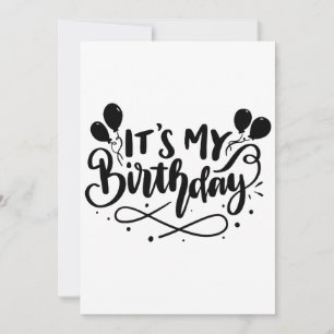 Invitación Es mi diseño de escritura de cumpleaños - Globo ca