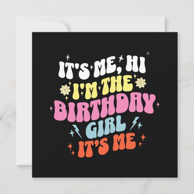 Invitación Es mi fiesta de cumpleaños chicas (Anverso)