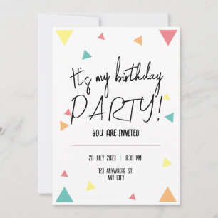 Invitación ¡Es mi fiesta de cumpleaños! personalizada