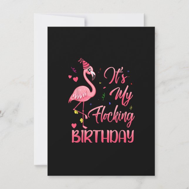 Invitación Es Mi Flamingo Rosa Funny De Cumpleaños Fundido (Anverso)