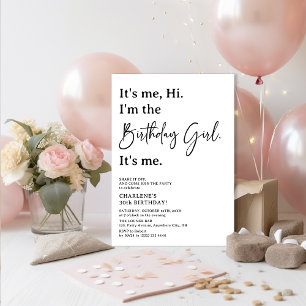 Invitación Es mi, Hola. Soy la Chica de la Fiesta de Cumpleañ