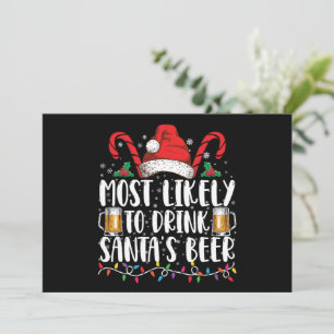 Invitación Es muy probable que beba cerveza de Santa Navidade