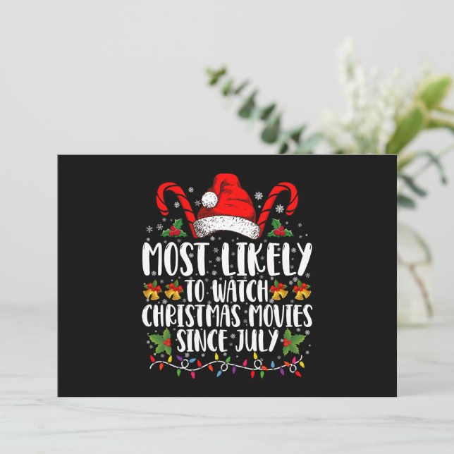 Invitación Es muy probable ver películas de Navidades desde l (Anverso de pie)