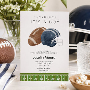 Invitación Es niño touchdown fútbol baby shower