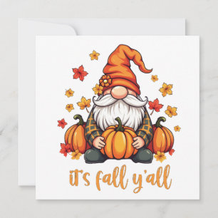 Invitación Es Otoño Todos Gnomo Calabaza Otoño Día de Acción 