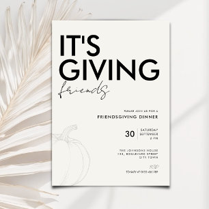 Invitación Es para amigos - Friendsgiving simple y elegante