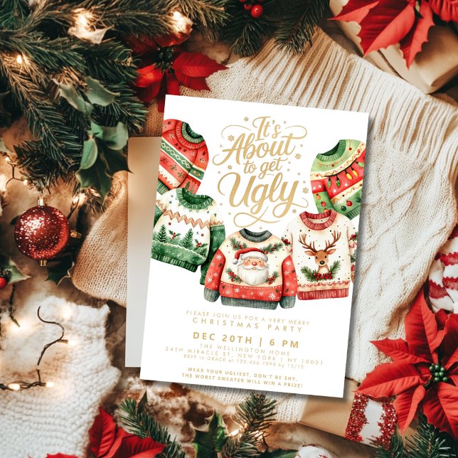 Invitación Es Sobre Ponerse El Suéter Feo Fiesta De Navidad (Subido por el creador)