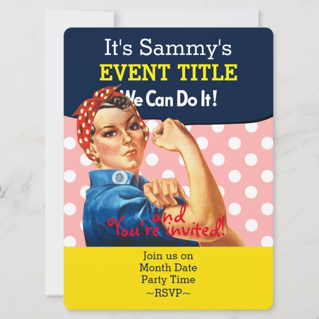 Invitación Es su fuente personalizada del fiesta de Rosie (Anverso)