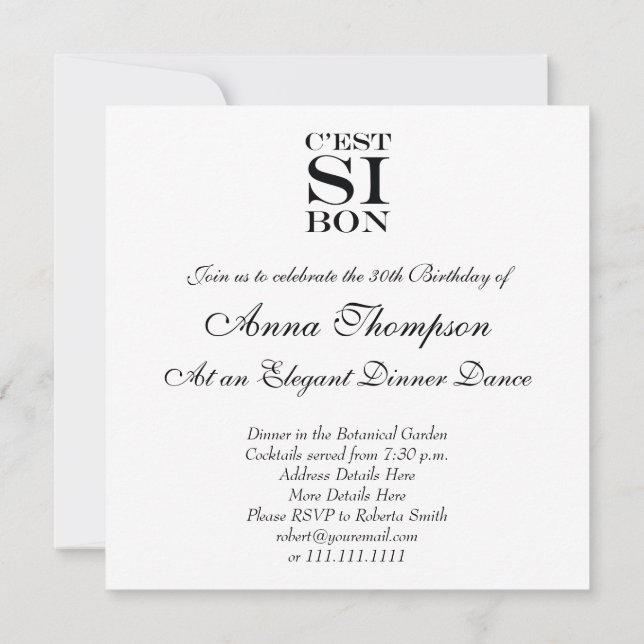 Invitación Es tan bueno - C'est Si Bon francés (Reverso)