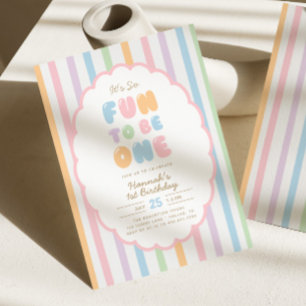 Invitación Es Tan Divertido Cumplir Un Año con una Raya Paste