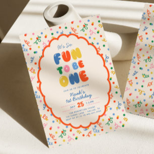 Invitación Es Tan Divertido Ser Confeti Juguetón Cumpleaños