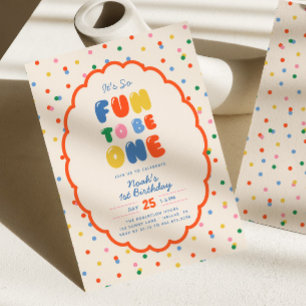 Invitación Es Tan Divertido Ser Lunares Coloridos Cumpleaño