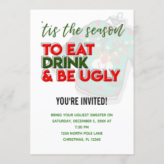 Invitación Es temporada para beber y ser suéter feo