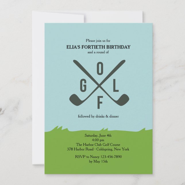 Invitación Es Todo Sobre Golf (Anverso)