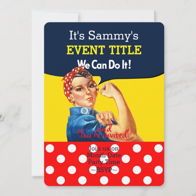 Invitación Es tu suministro personalizado de Fiesta Rosie (Anverso)