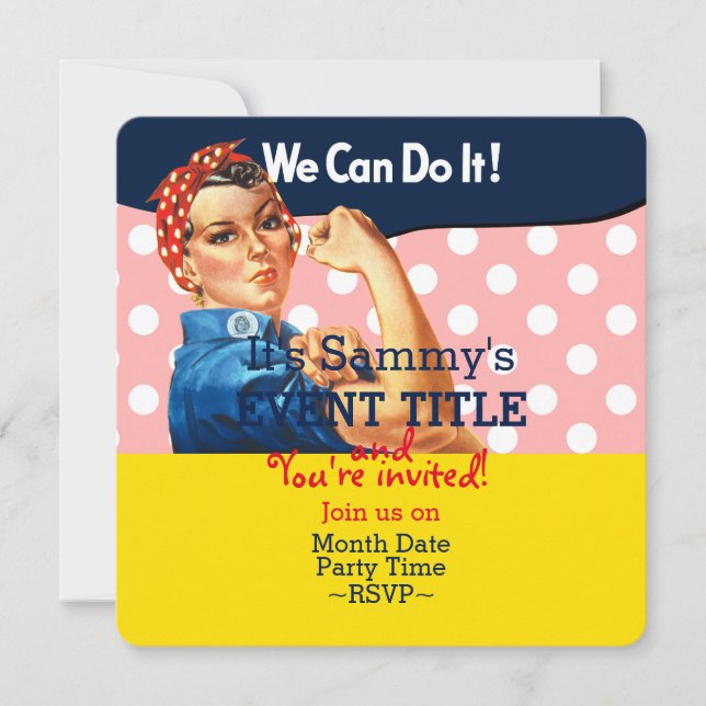 Invitación Es tu suministro personalizado de Fiesta Rosie (Anverso)