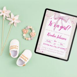 Invitación Es un arco acuático chica, ducha de bebé minimalis