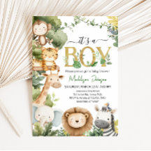 Es un Baby Shower animal salvaje de boy Jungle