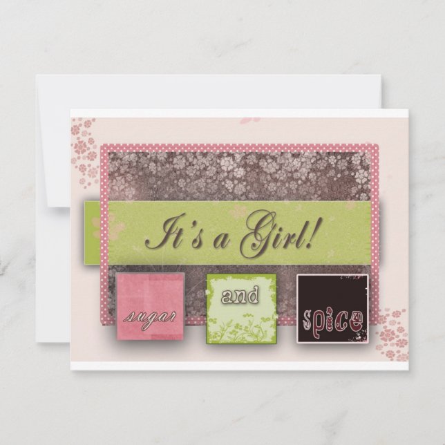 Invitación Es un Baby Shower Chica (Anverso)