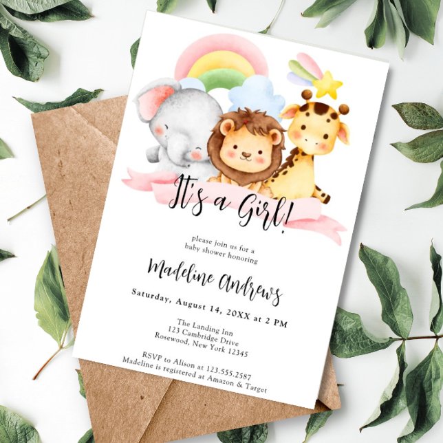 Invitación Es un Baby Shower de animales salvajes en la jungl (Subido por el creador)