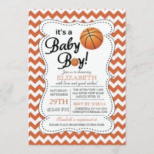 Invitación Es un Baby Shower de Bebé Boy Basketball