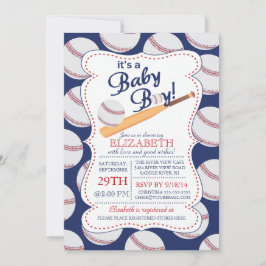 Invitación Es un Baby Shower de Béisbol Bebé