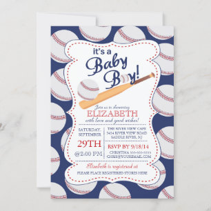 Invitación Es un Baby Shower de Béisbol Bebé