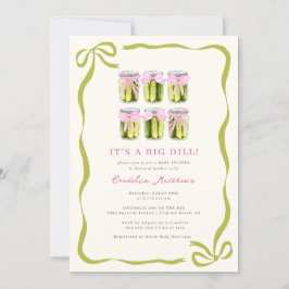 Invitación Es un Baby Shower de Big Dill Pickle Coquette Bow