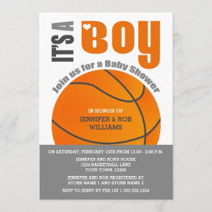 Invitación Es un Baby Shower de Boy Basketball Couples