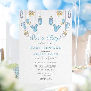 Invitación Es un Baby Shower de Boy Blue Boy