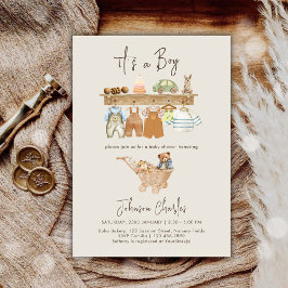 Invitación Es un Baby Shower de Boy Boho