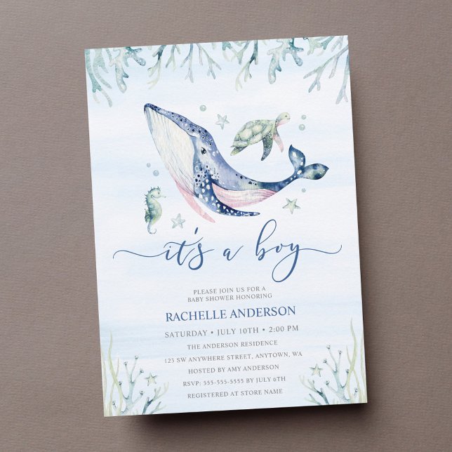 Invitación Es un Baby Shower de Boy Under the Sea (Subido por el creador)