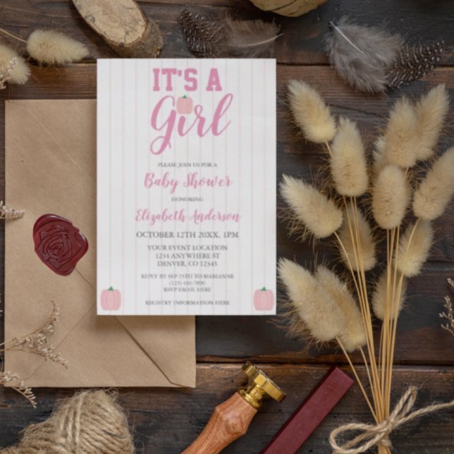 Invitación Es un Baby Shower de calabaza Chica (Subido por el creador)