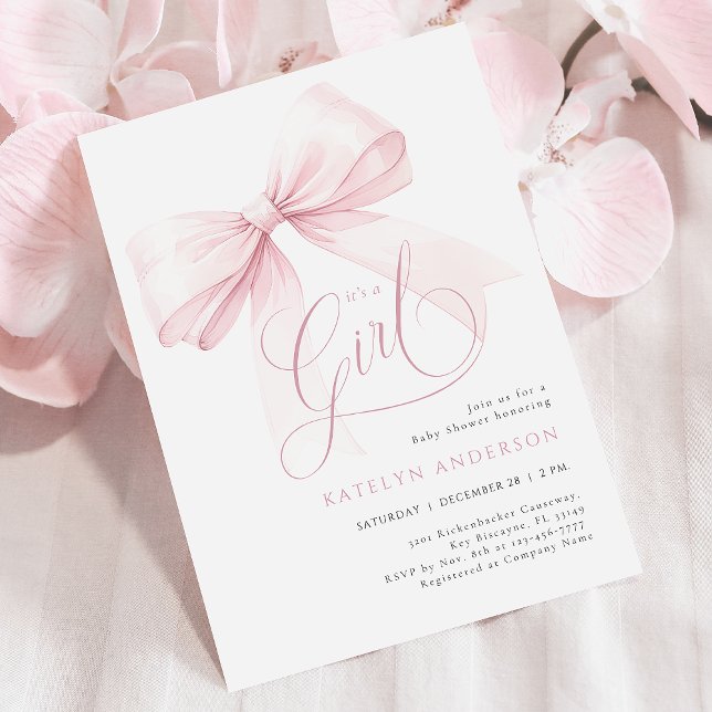 Invitación Es un Baby Shower de Chica rosado (Subido por el creador)