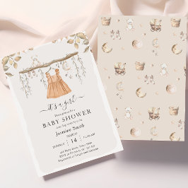 Invitación Es un Baby Shower de Chica vestimenta de guardería