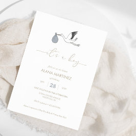 Invitación Es un Baby Shower de cigüeñas
