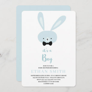 Invitación Es un Baby Shower de conejito chiflado