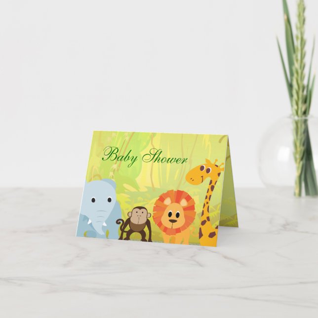 Invitación Es un Baby Shower de la jungla (Anverso)
